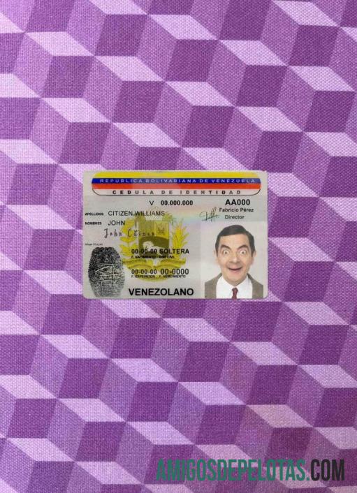 Venezuela ID olhar de foto frente modelo